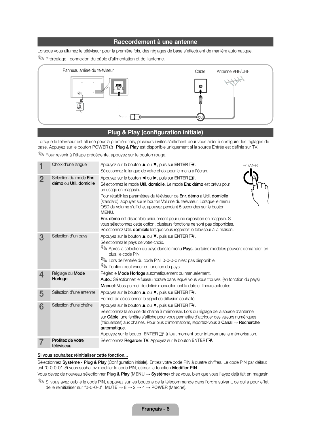 Samsung UE19D4010NWXXN manual Raccordement à une antenne, Plug & Play configuration initiale, Téléviseur, Profitez de votre 