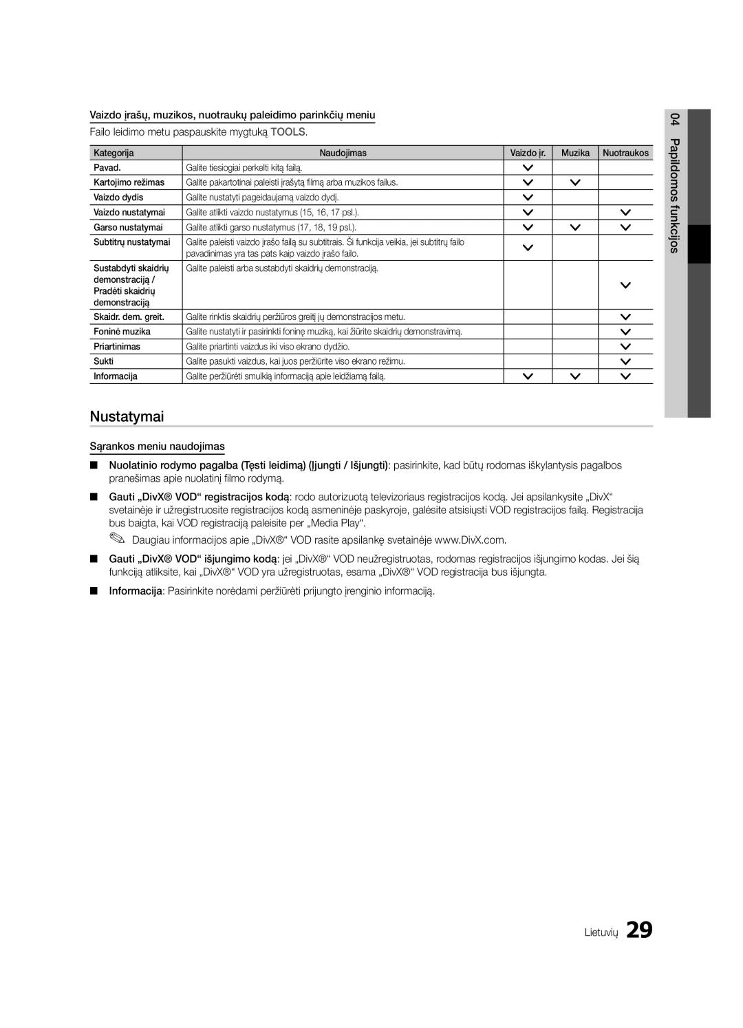 Samsung UE22C4010PWXRU, UE22C4010PWXBT, UE22C4000PWXBT, UE26C4000PWXBT, UE22C4000PWXRU, UE26C4000PWXRU manual Nustatymai 