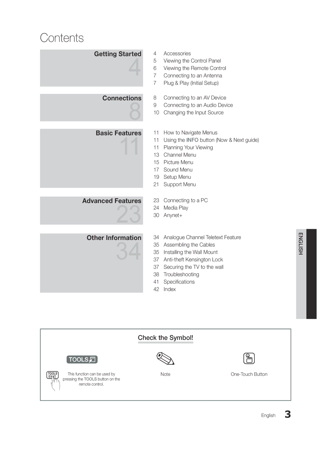 Samsung UE22C4000PWXRU, UE22C4010PWXBT, UE22C4000PWXBT, UE26C4000PWXBT, UE26C4000PWXRU, UE22C4010PWXRU manual Contents 