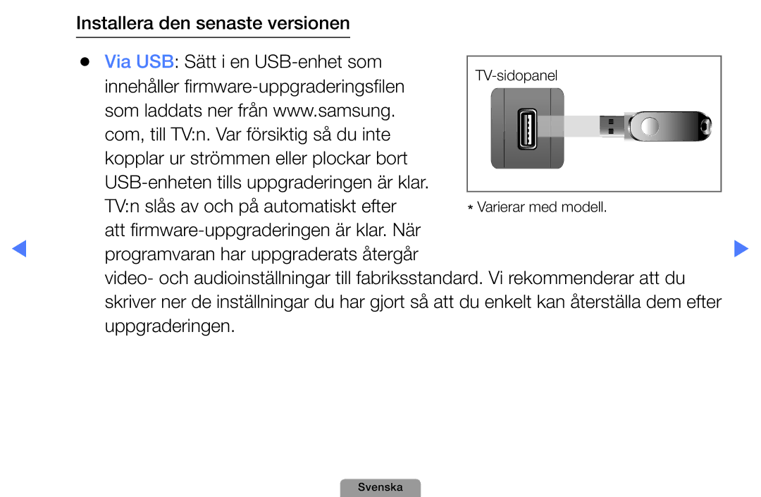 Samsung UE32D5727RKXXE, UE22D5000NHXXC, UE27D5000NHXXC, UE40D5707RKXXE, UE46D5707RKXXE, UE32D5005PWXXE manual TV-sidopanel 