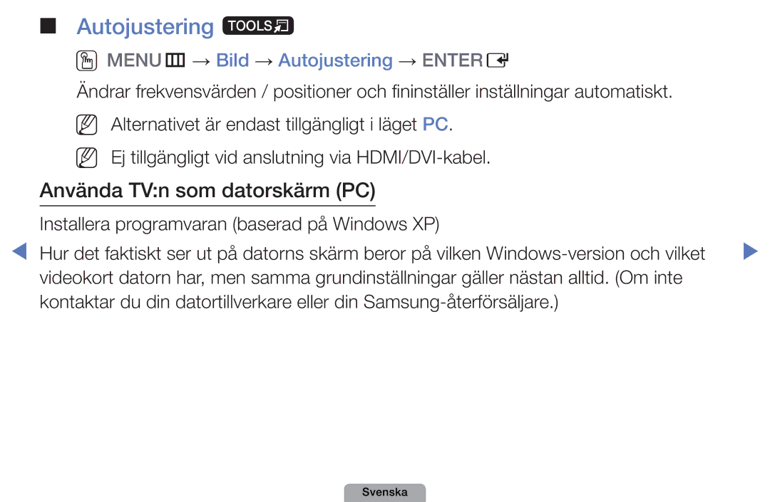 Samsung UE27D5000NHXXC, UE22D5000NHXXC, UE40D5707RKXXE manual Autojustering t, OOMENUm → Bild → Autojustering → Entere 