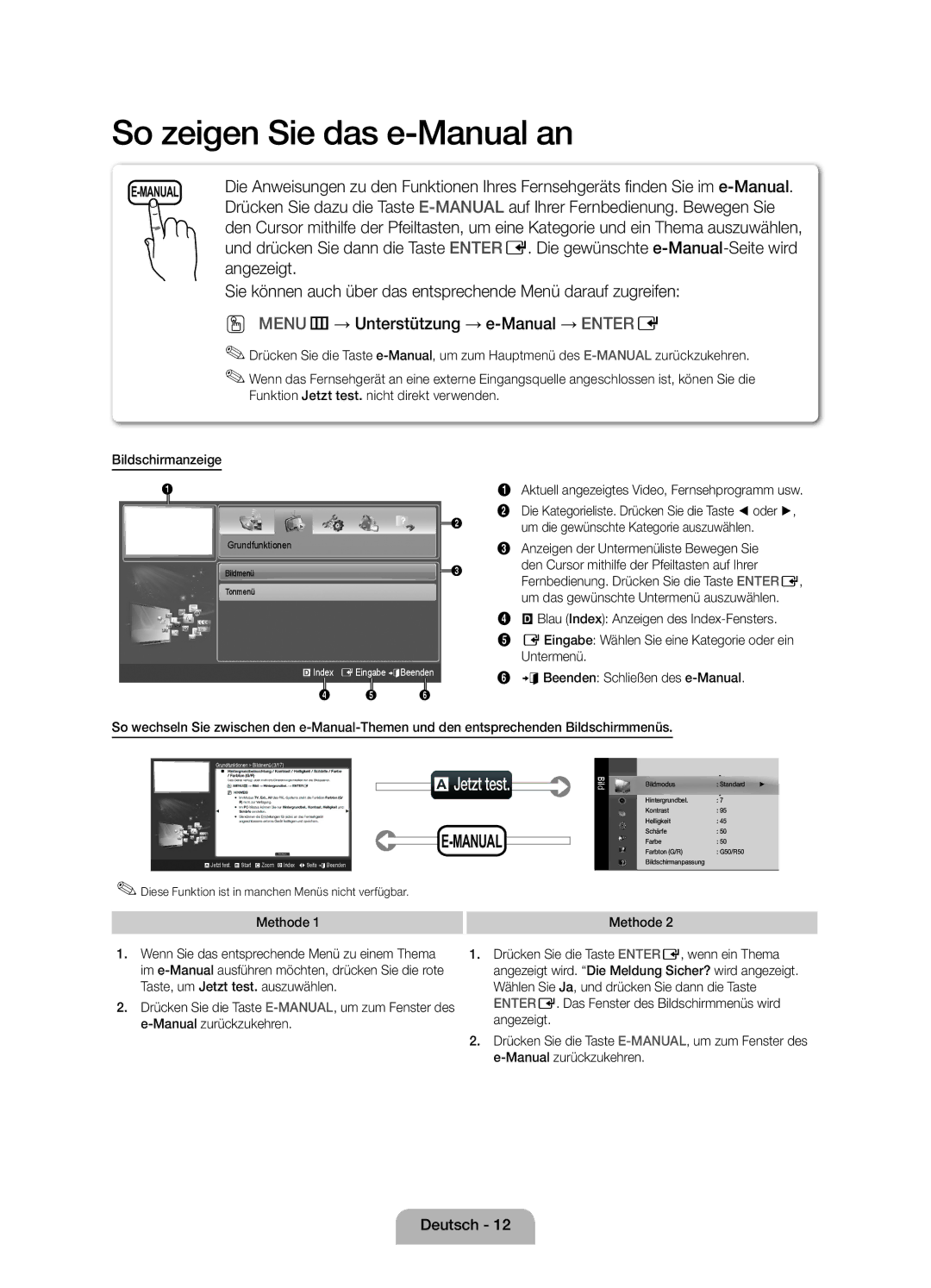 Samsung UE22D5000NWXZG, UE22D5000NWXXN, UE27D5010NWXZG manual Angezeigt, Aktuell angezeigtes Video, Fernsehprogramm usw 