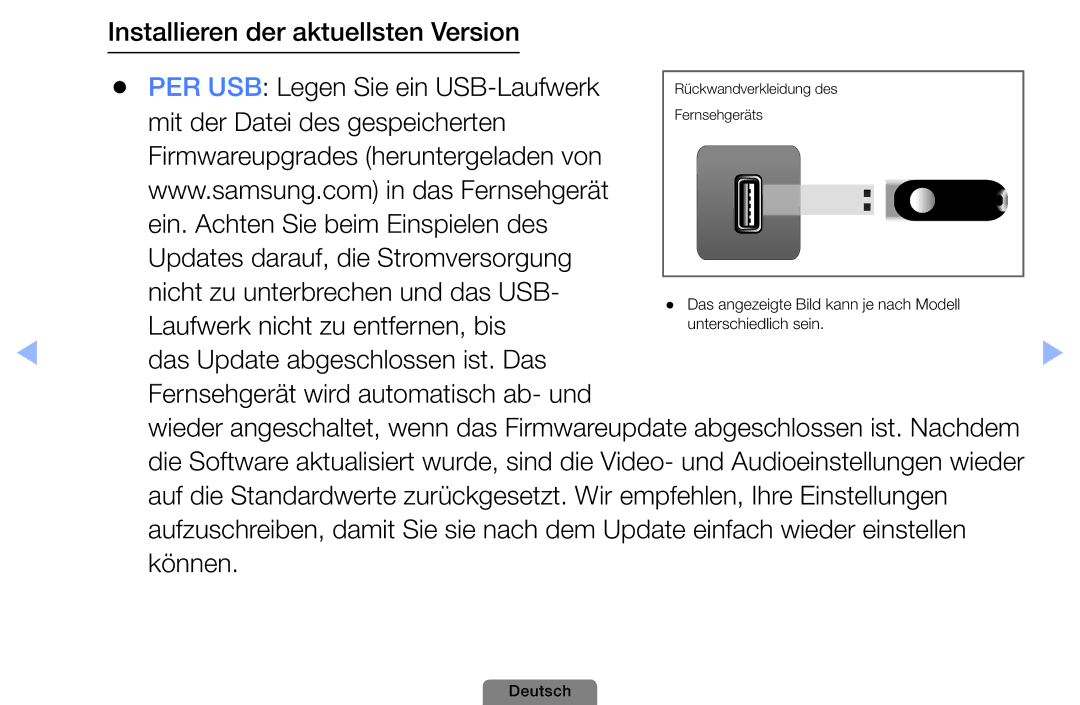 Samsung UE32D4003BWXTK, UE22D5003BWXXN, UE32D4003BWXXH, UE26D4003BWXZG, UE26D4003BWXXN manual Mit der Datei des gespeicherten 