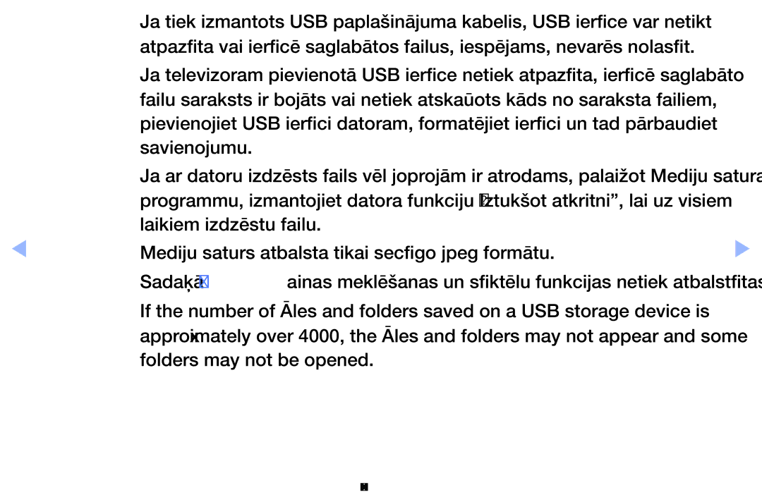 Samsung UE32EH5000WXBT, UE22ES5000WXBT, UE40EH5000WXBT, UE26EH4000WXBT, UE46EH5000WXBT manual Folders may not be opened 