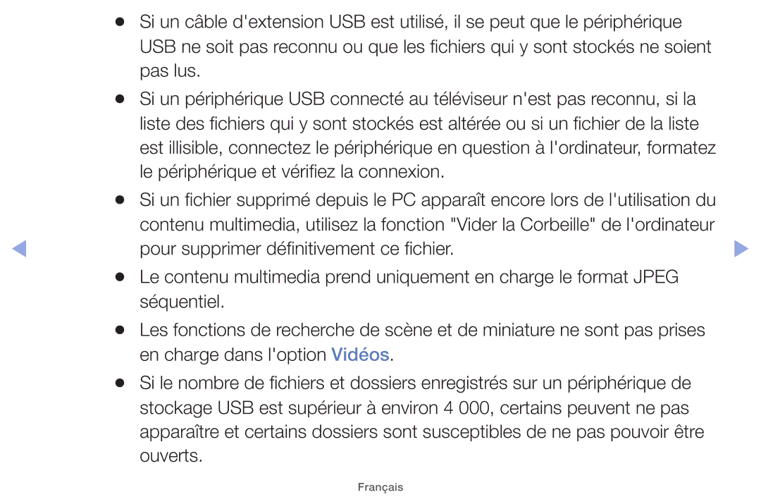 Samsung UE40EH5000WXZF, UE22ES5000WXZF manual Qui y sont stockés ne soient, Le périphérique et vérifiez la connexion 