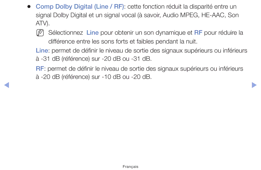 Samsung UE19ES4000WXZF manual Différence entre les sons forts et faibles pendant la nuit, DB référence sur -20 dB ou -31 dB 