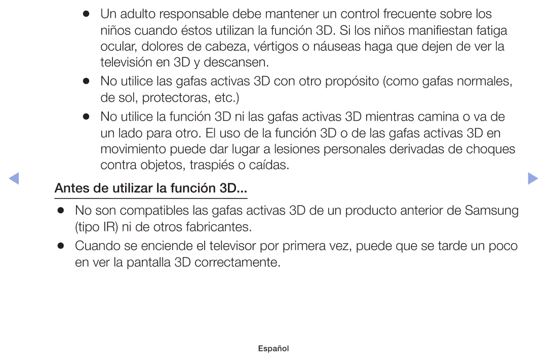 Samsung UE22F5000AWXXH, UE40F6100AWXXC, UE28F4000AWXXH, UE55F6100AWXXH, UE22F5000AWXXC manual Televisión en 3D y descansen 