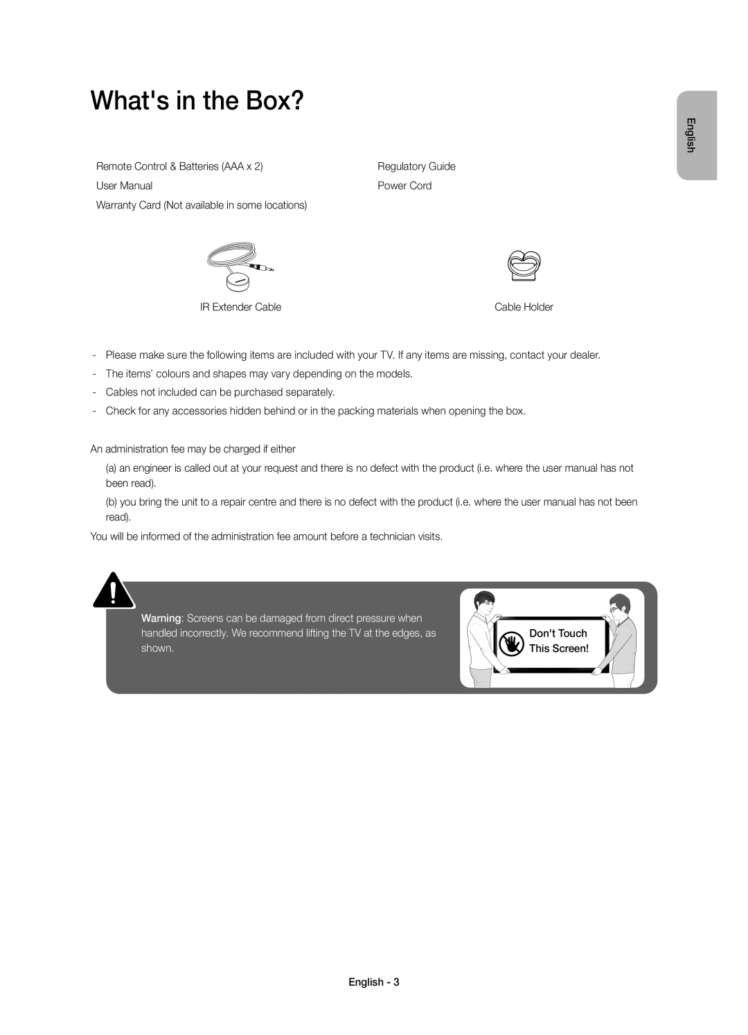 Samsung UE22H5600AWXXC, UE22H5610AWXXC manual Whats in the Box? 