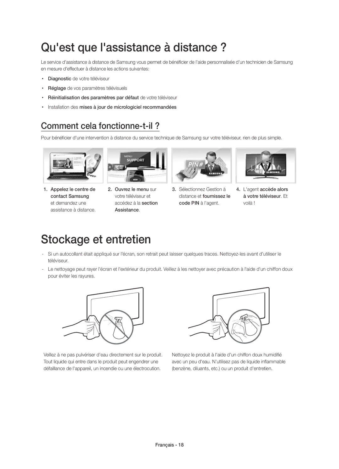 Samsung UE22H5610AWXXC manual Quest que lassistance à distance ?, Stockage et entretien, Comment cela fonctionne-t-il ? 