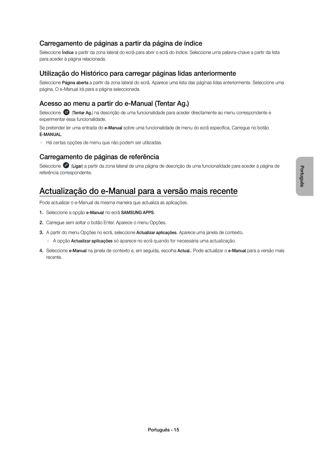 Samsung UE22H5600AWXXC Actualização do e-Manual para a versão mais recente, Acesso ao menu a partir do e-Manual Tentar Ag 