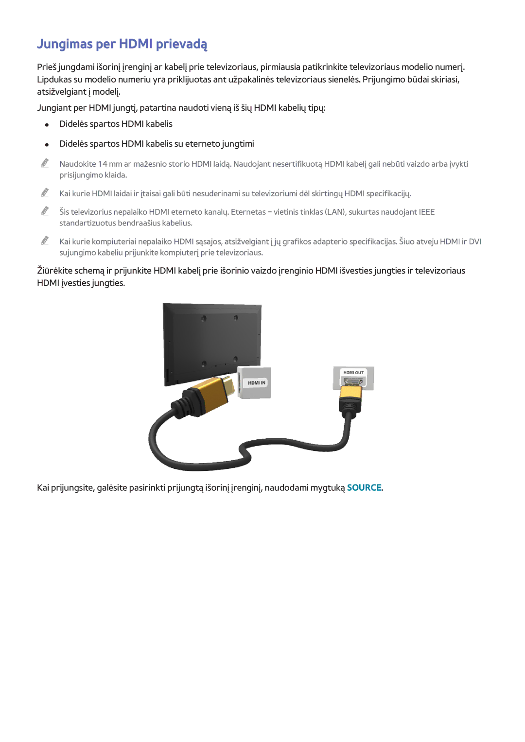 Samsung UE40H6500STXXH, UE22H5610AWXXH, UE32H6470SSXZG, UE55H6410SSXXH, UE55H6700SLXXH manual Jungimas per Hdmi prievadą 