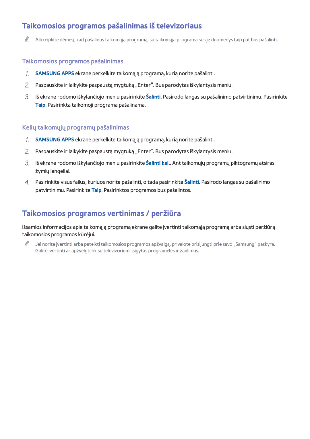 Samsung UE40H6500STXXH Taikomosios programos pašalinimas iš televizoriaus, Taikomosios programos vertinimas / peržiūra 