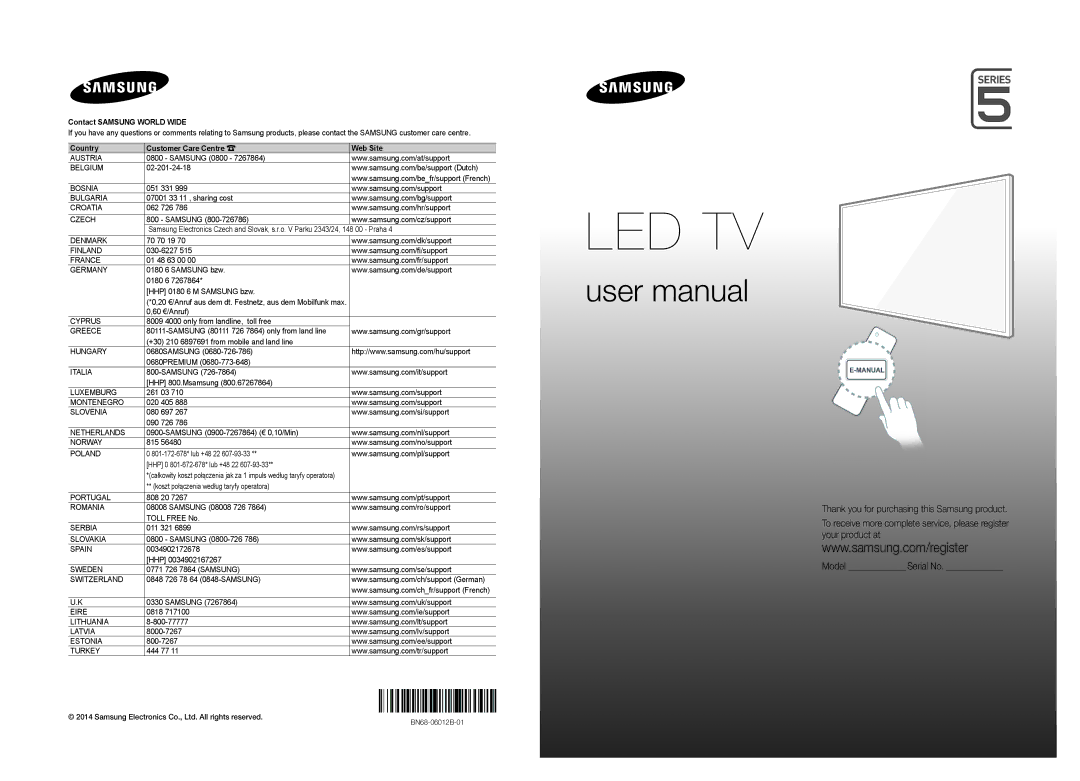 Samsung UE22H5600AWXZF, UE22H5610AWXZF manual Led Tv 