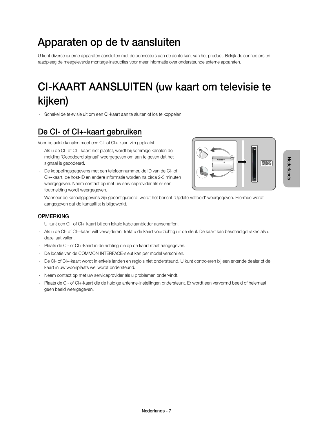 Samsung UE22H5600AWXZF, UE22H5610AWXZF Apparaten op de tv aansluiten, CI-KAART Aansluiten uw kaart om televisie te kijken 