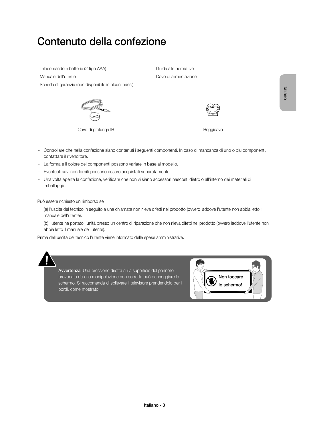 Samsung UE22H5610AYXZT manual Contenuto della confezione 