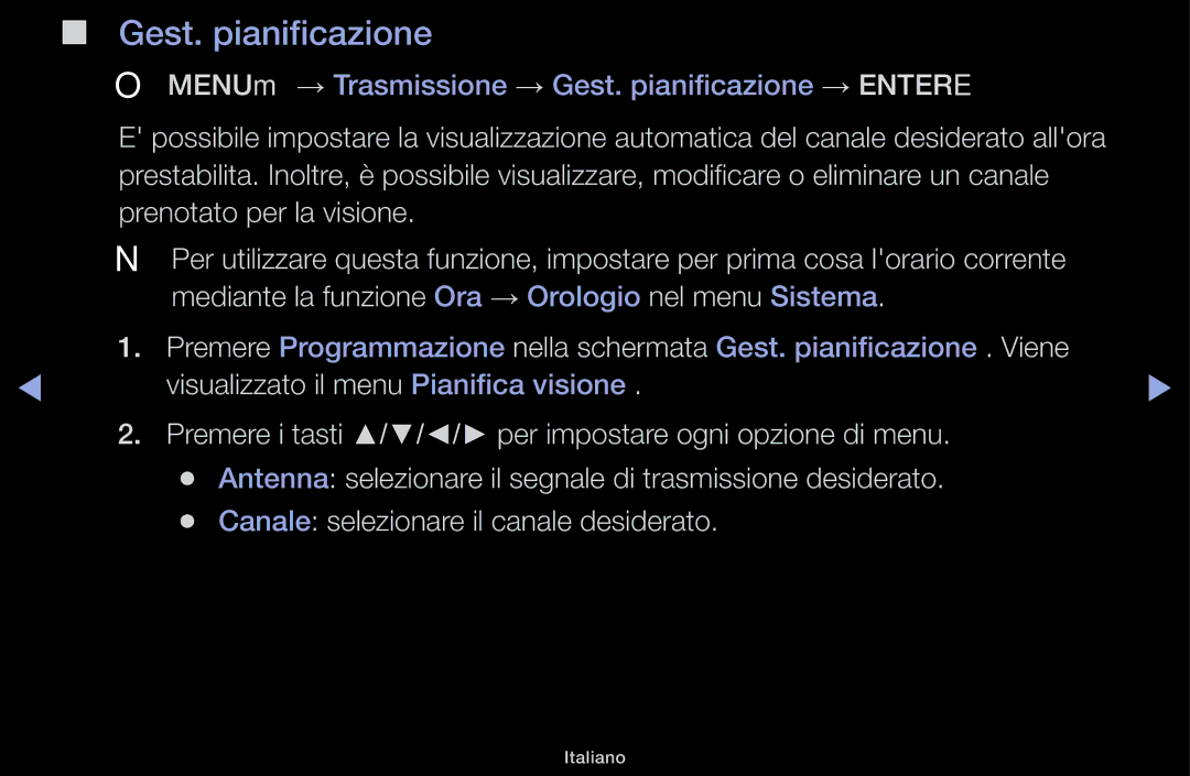 Samsung UE32J4000AKXZT, UE22K5000AWXXH, UE40J5100AKXZT manual Gest. pianificazione 