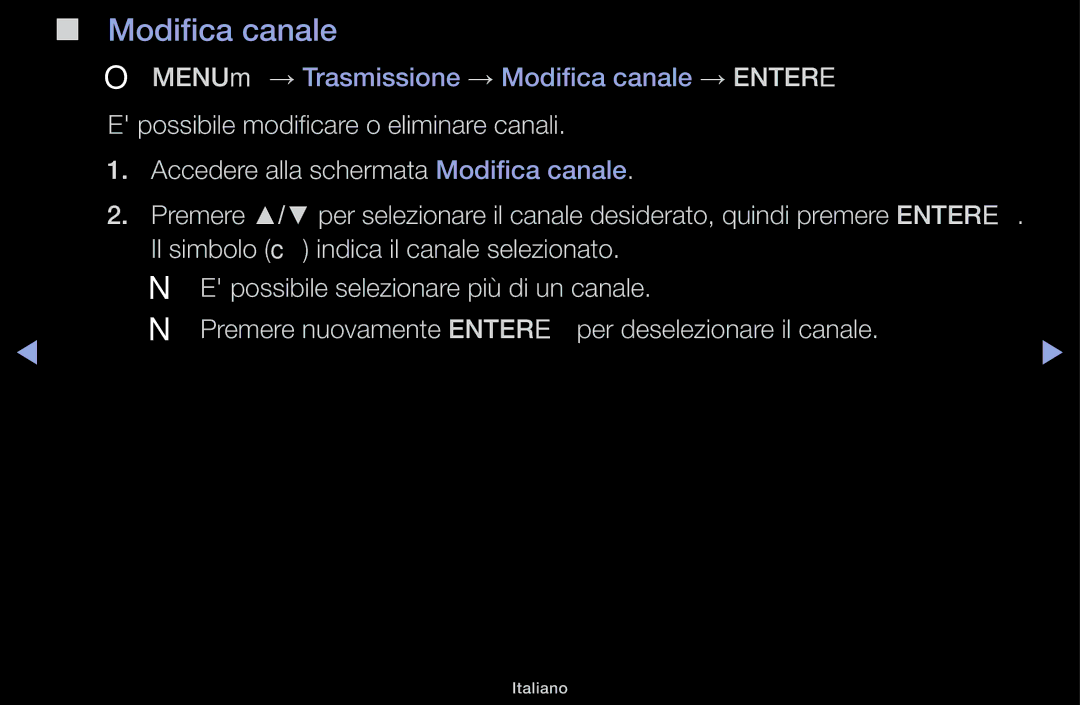 Samsung UE22K5000AWXXH, UE32J4000AKXZT, UE40J5100AKXZT manual Modifica canale 