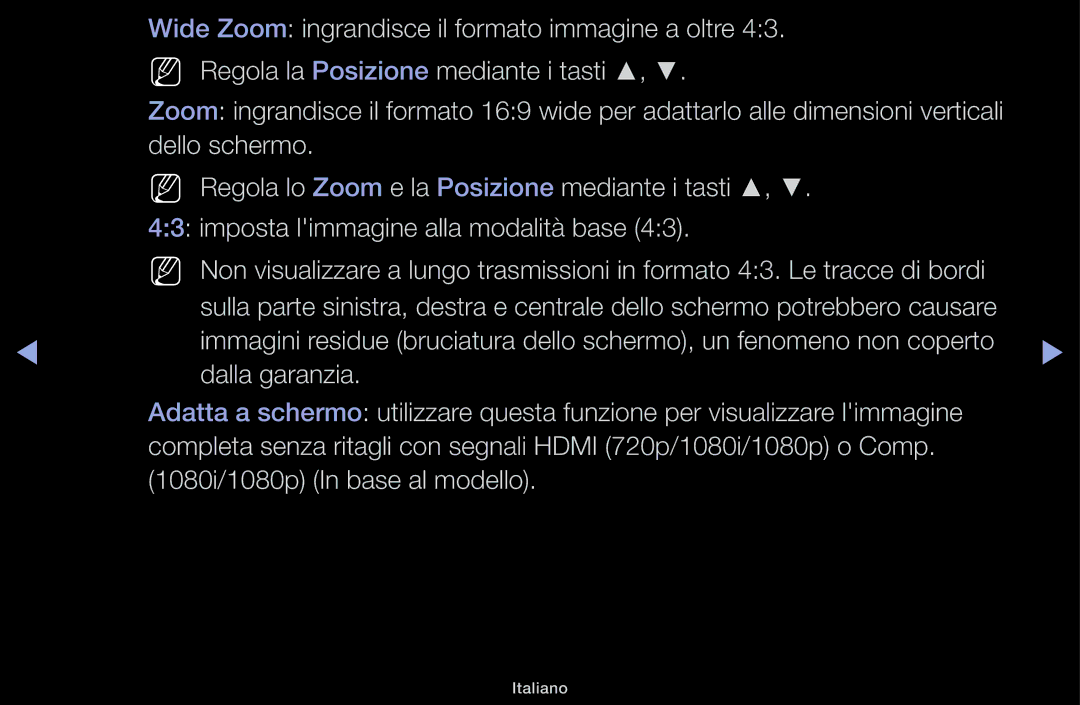 Samsung UE22K5000AWXXH, UE32J4000AKXZT, UE40J5100AKXZT manual Italiano 