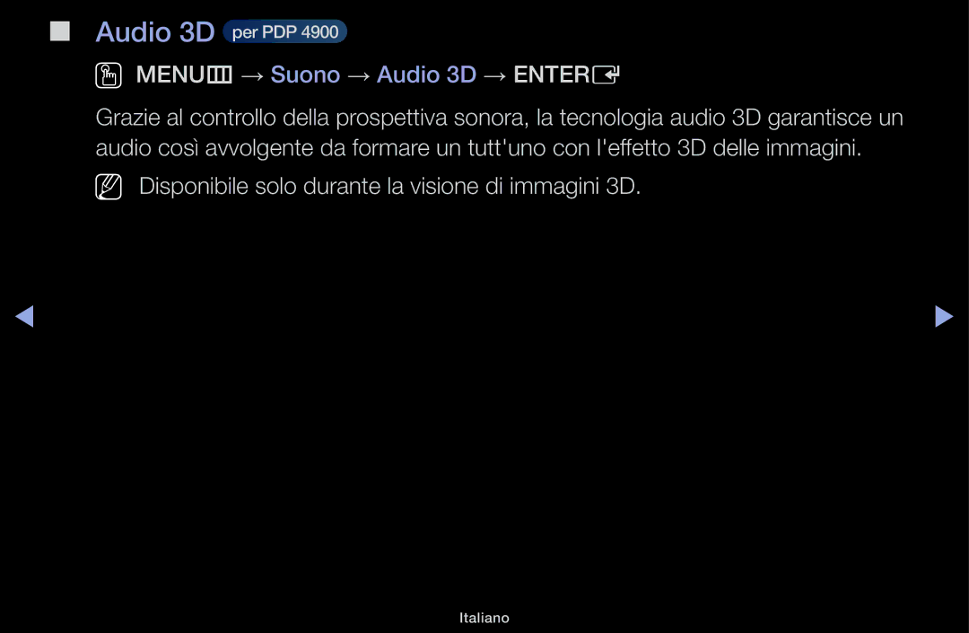 Samsung UE22K5000AWXXH, UE32J4000AKXZT, UE40J5100AKXZT manual NN Disponibile solo durante la visione di immagini 3D 