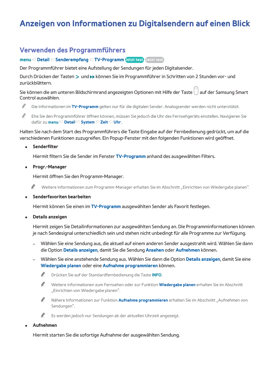 Samsung UE32LS001DUXZG, UE24LS001AUXZG manual Verwenden des Programmführers, Hiermit öffnen Sie den Programm-Manager 