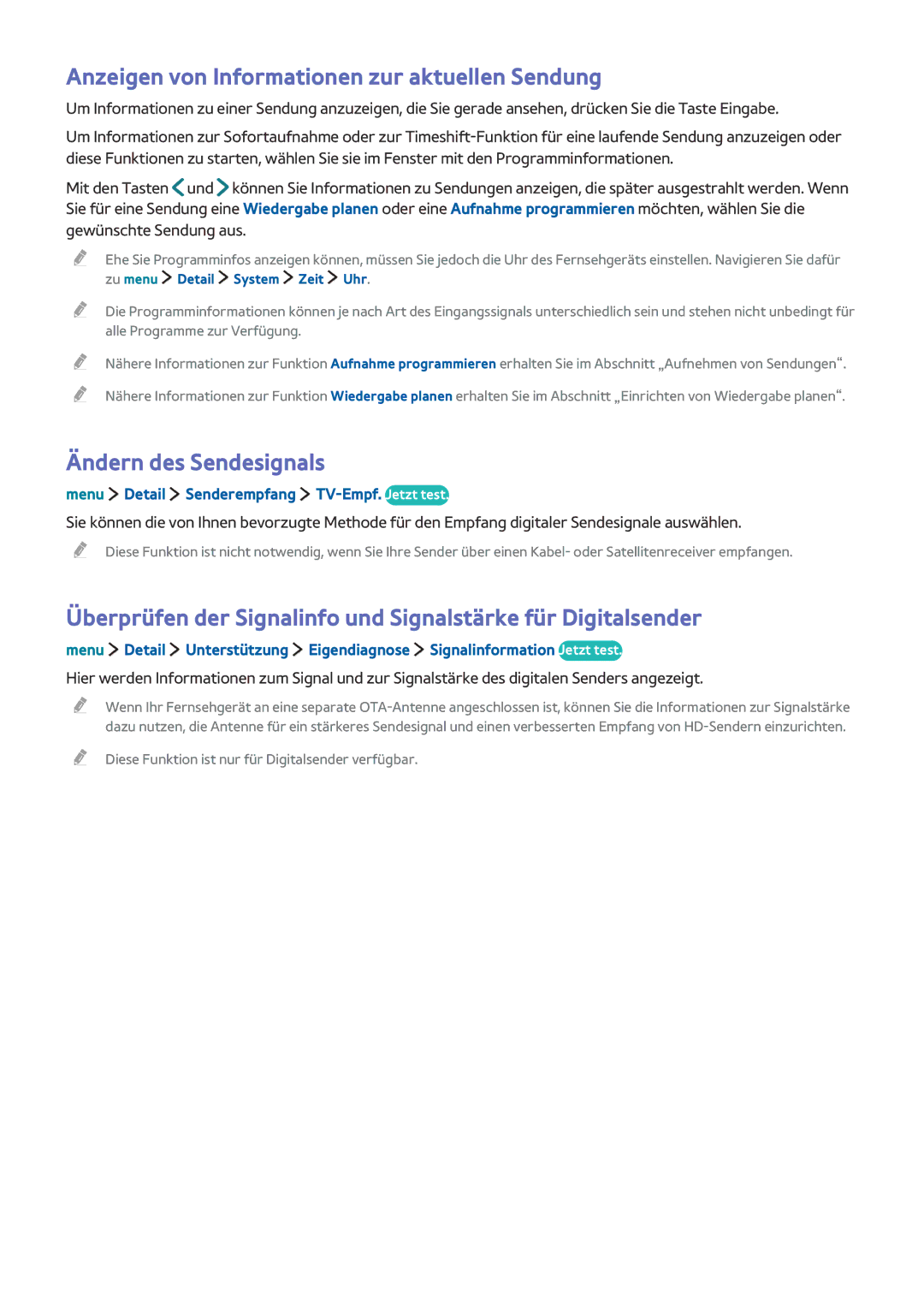 Samsung UE24LS001BUXZG, UE24LS001AUXZG manual Anzeigen von Informationen zur aktuellen Sendung, Ändern des Sendesignals 