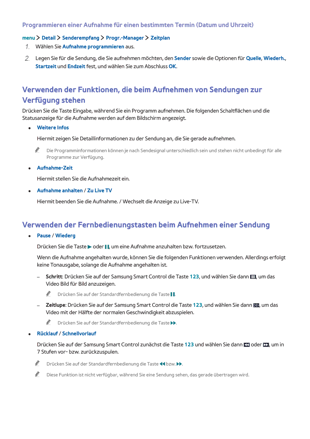 Samsung UE32LS001AUXZG, UE24LS001AUXZG manual Weitere Infos, Aufnahme-Zeit, Hiermit stellen Sie die Aufnahmezeit ein 