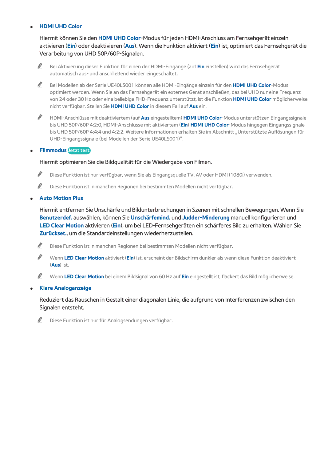 Samsung UE32LS001AUXZG, UE24LS001AUXZG, UE40LS001AUXZG, UE32LS001FUXZG Hdmi UHD Color, Auto Motion Plus, Klare Analoganzeige 