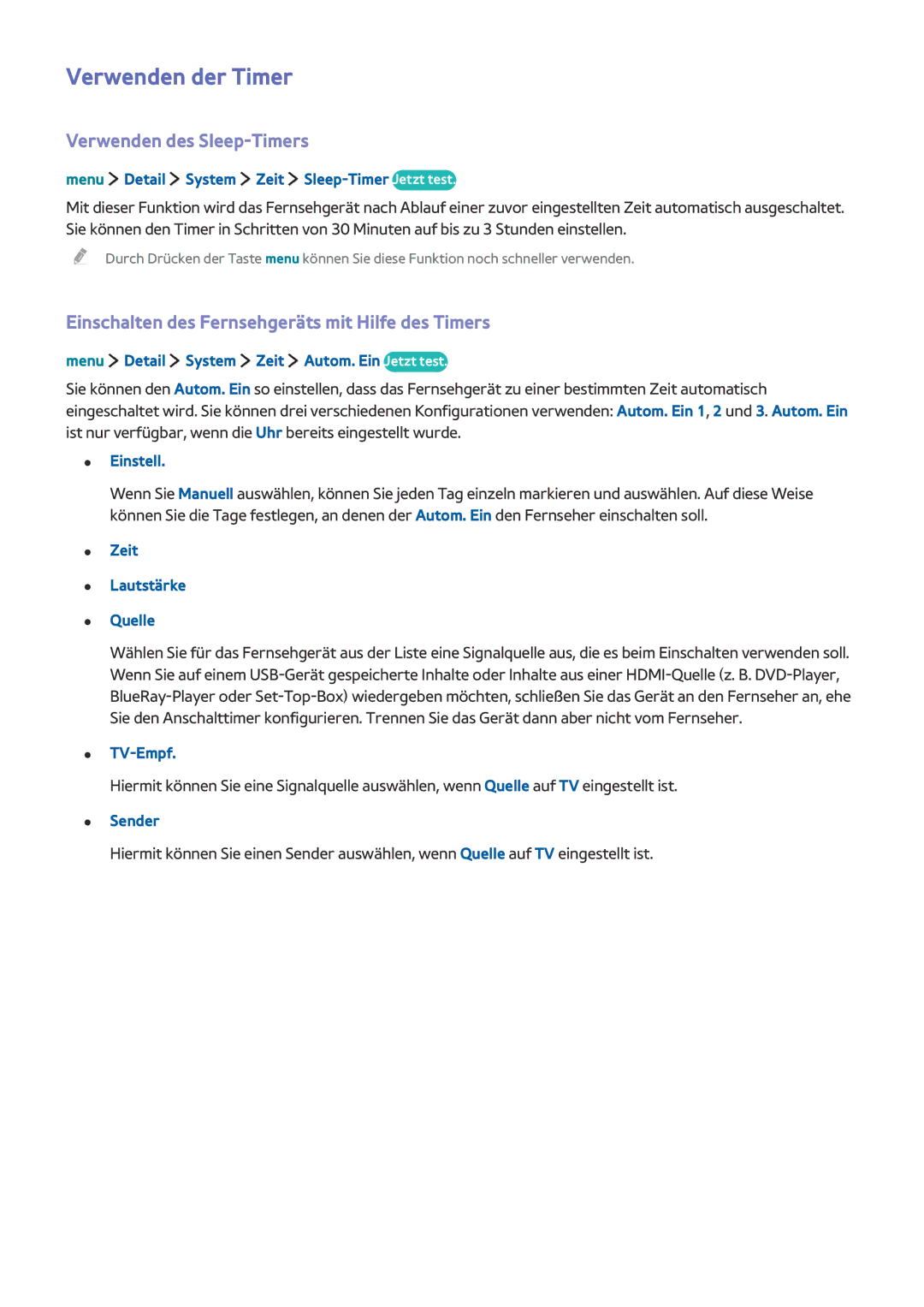 Samsung UE40LS001CUXZG Verwenden der Timer, Verwenden des Sleep-Timers, Einschalten des Fernsehgeräts mit Hilfe des Timers 
