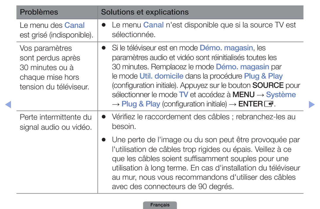 Samsung UE26D4003BWXZF, UE26D4003BWXXC, UE19D4003BWXZF, UE22D5003BWXZF, UE40D5003BWXZF manual Sélectionnée Vos paramètres 