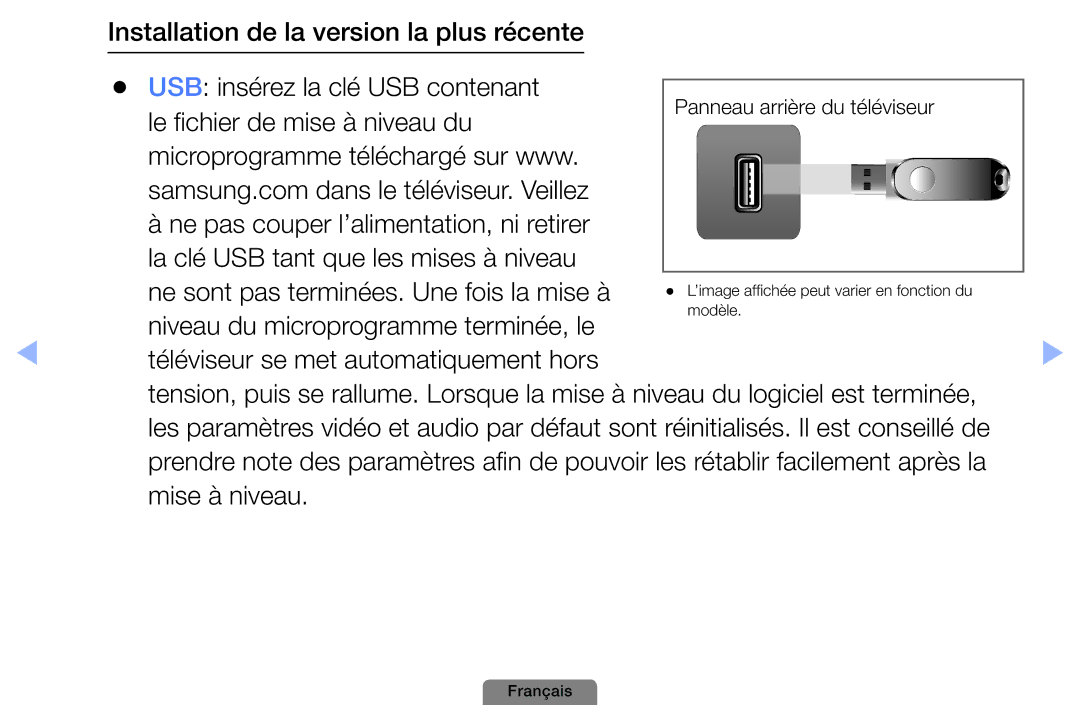 Samsung UE32D4003BWXZF, UE26D4003BWXXC, UE19D4003BWXZF, UE26D4003BWXZF, UE22D5003BWXZF Niveau du microprogramme terminée, le 