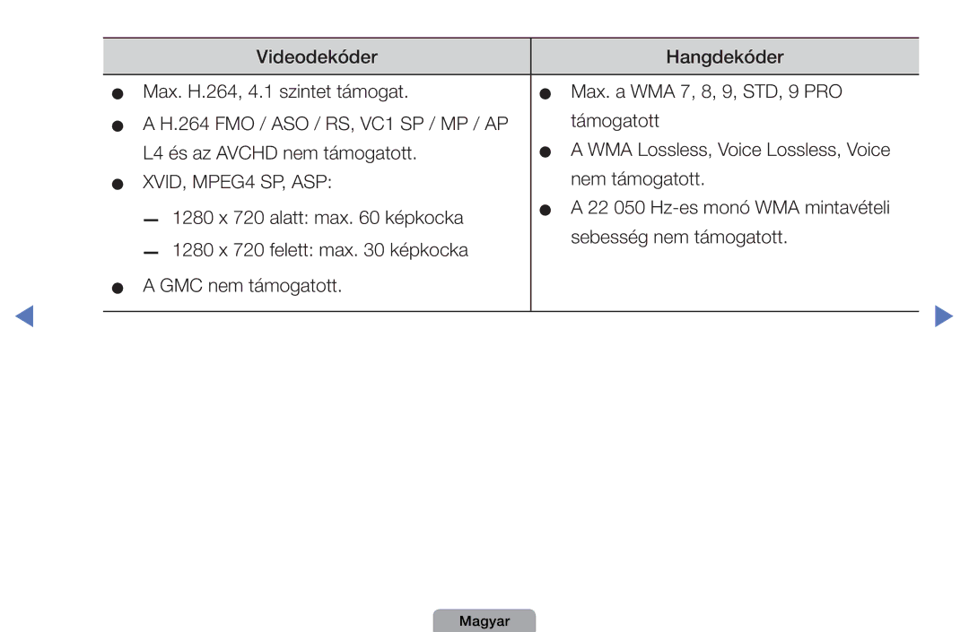 Samsung UE40D5000PWXBT, UE27D5010NWXZG, UE32D5000PWXZG, UE40D5000PWXZT, UE40D5000PWXZG, UE46D5000PWXZG XVID, MPEG4 SP, ASP 