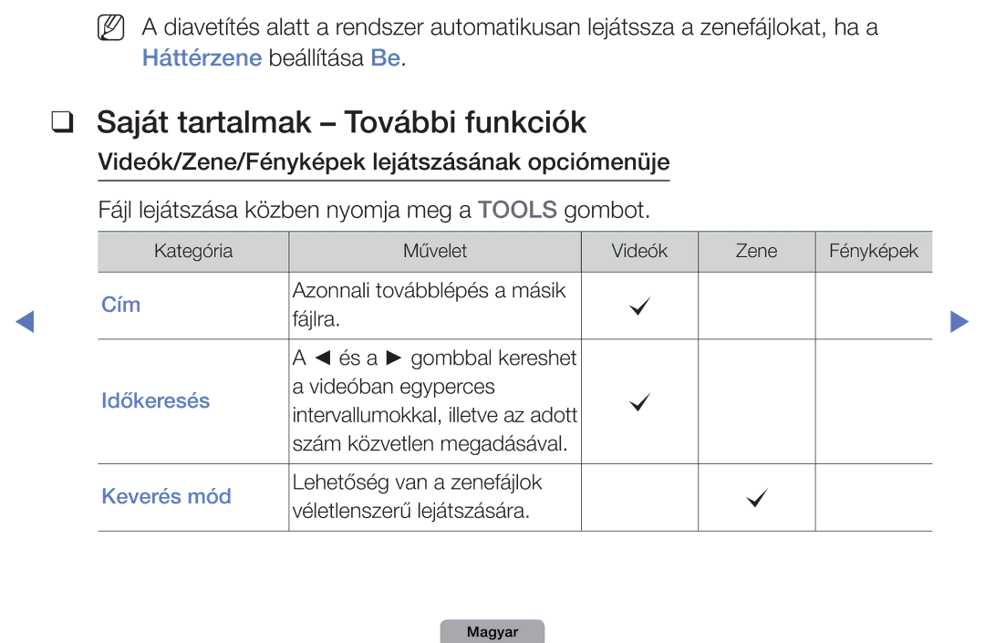 Samsung UE46D5707RKXXE, UE27D5010NWXZG, UE32D5000PWXZG, UE40D5000PWXZT manual Saját tartalmak További funkciók, Keverés mód 