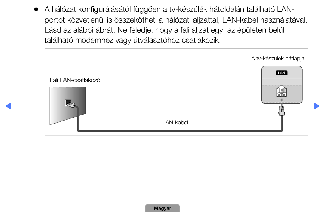 Samsung UE32D4010NWXBT, UE27D5010NWXZG, UE32D5000PWXZG, UE40D5000PWXZT, UE40D5000PWXZG, UE46D5000PWXZG Fali LAN-csatlakozó 