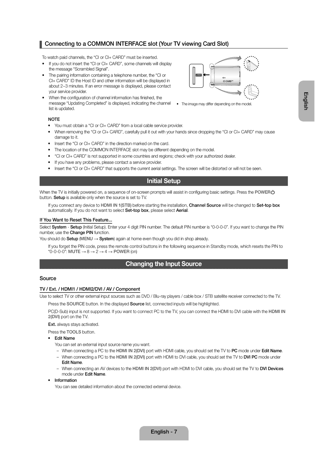 Samsung UE22F5000AKXRU, UE28F4000AWXUZ manual Initial Setup, Changing the Input Source, If You Want to Reset This Feature 