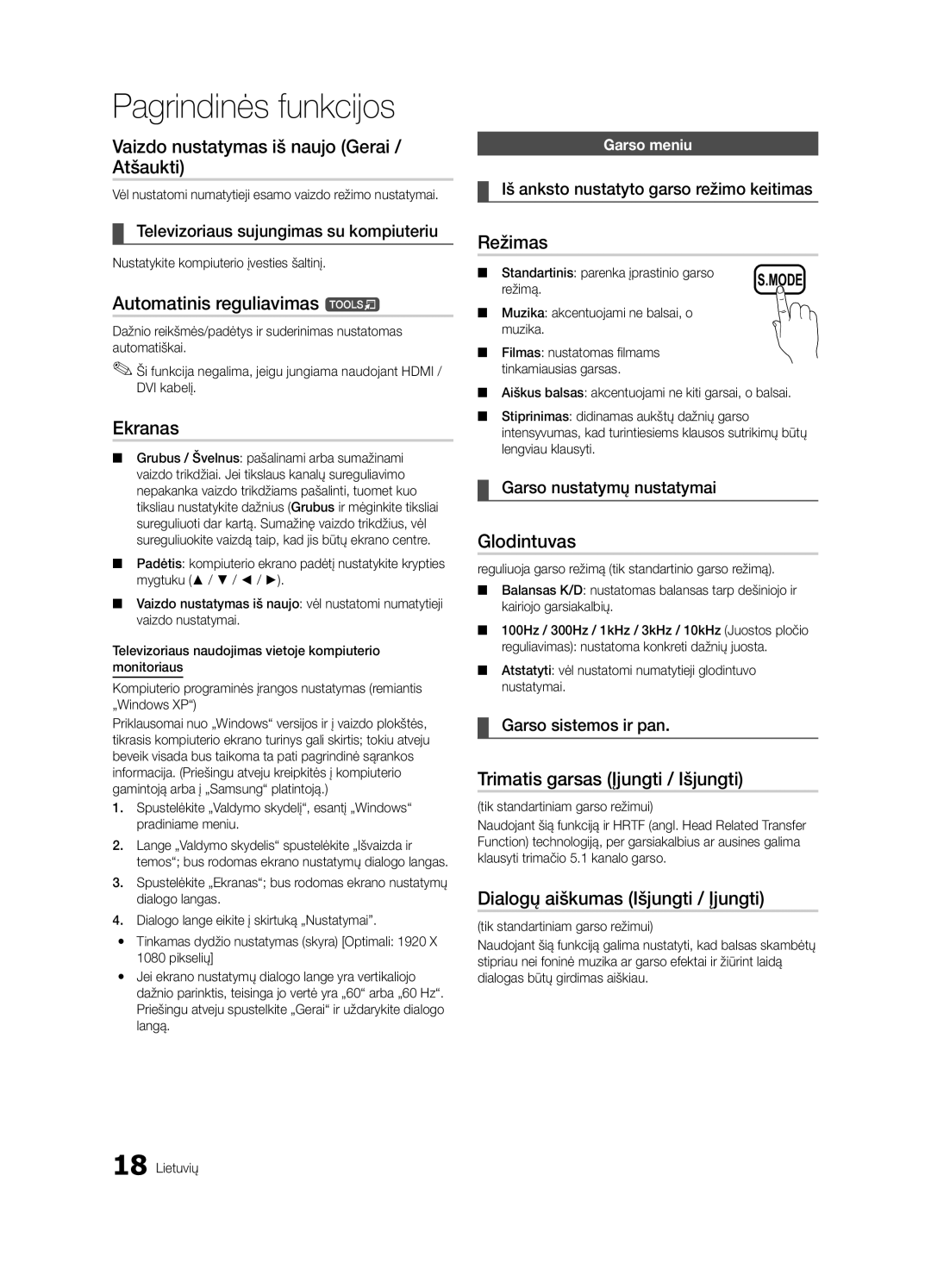 Samsung UE32C4000PWXBT manual Vaizdo nustatymas iš naujo Gerai / Atšaukti, Automatinis reguliavimas t, Ekranas, Glodintuvas 