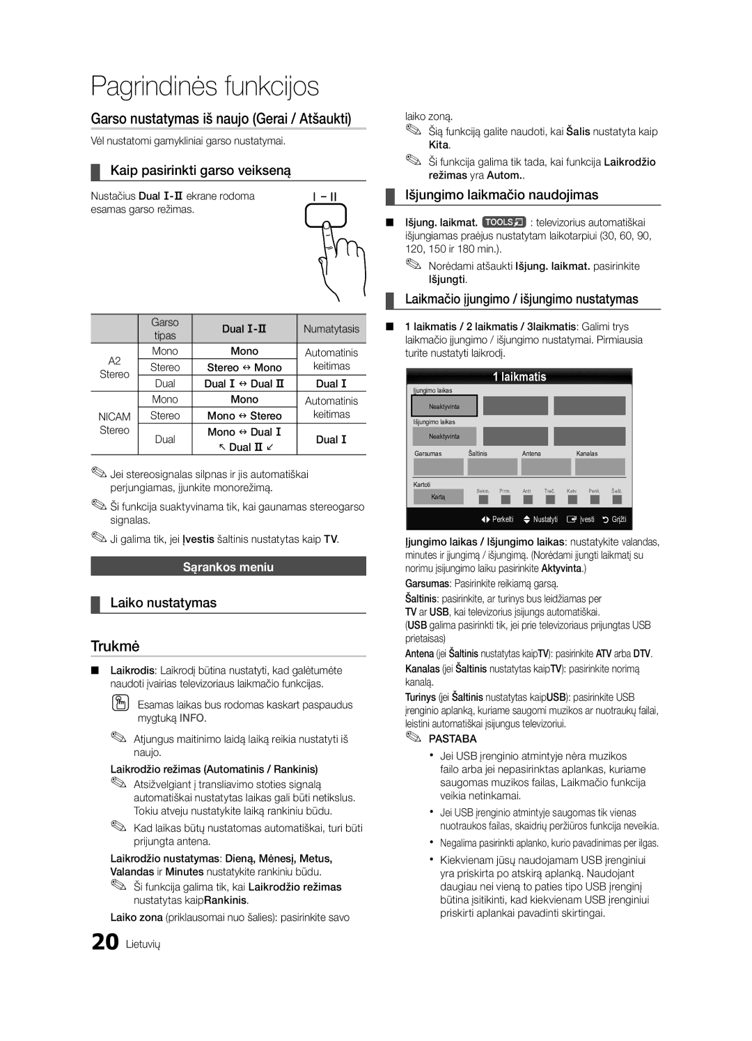 Samsung UE32C4000PWXBT manual Garso nustatymas iš naujo Gerai / Atšaukti, Trukmė 