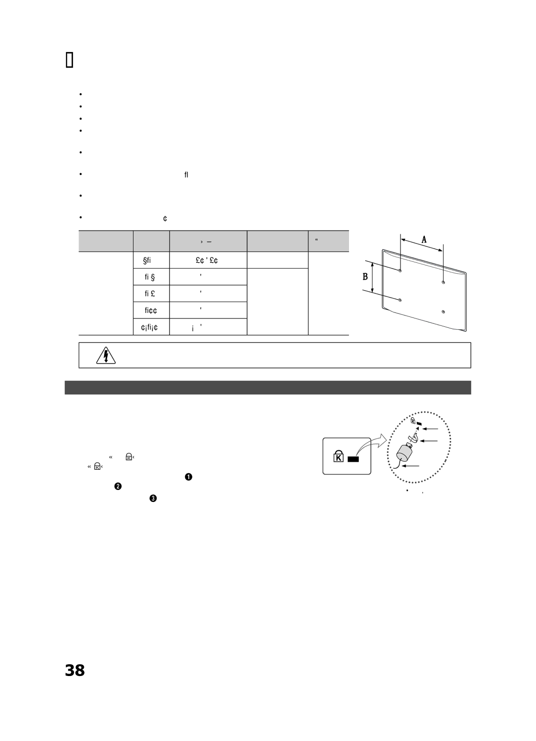 Samsung UE32C4000PWXBT manual Anti-theft Kensington Lock 