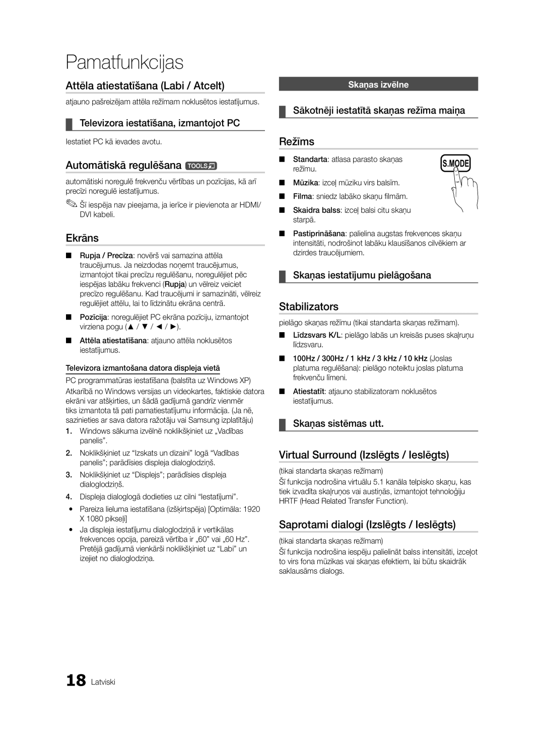 Samsung UE32C4000PWXBT manual Attēla atiestatīšana Labi / Atcelt, Automātiskā regulēšana t, Ekrāns, Stabilizators 