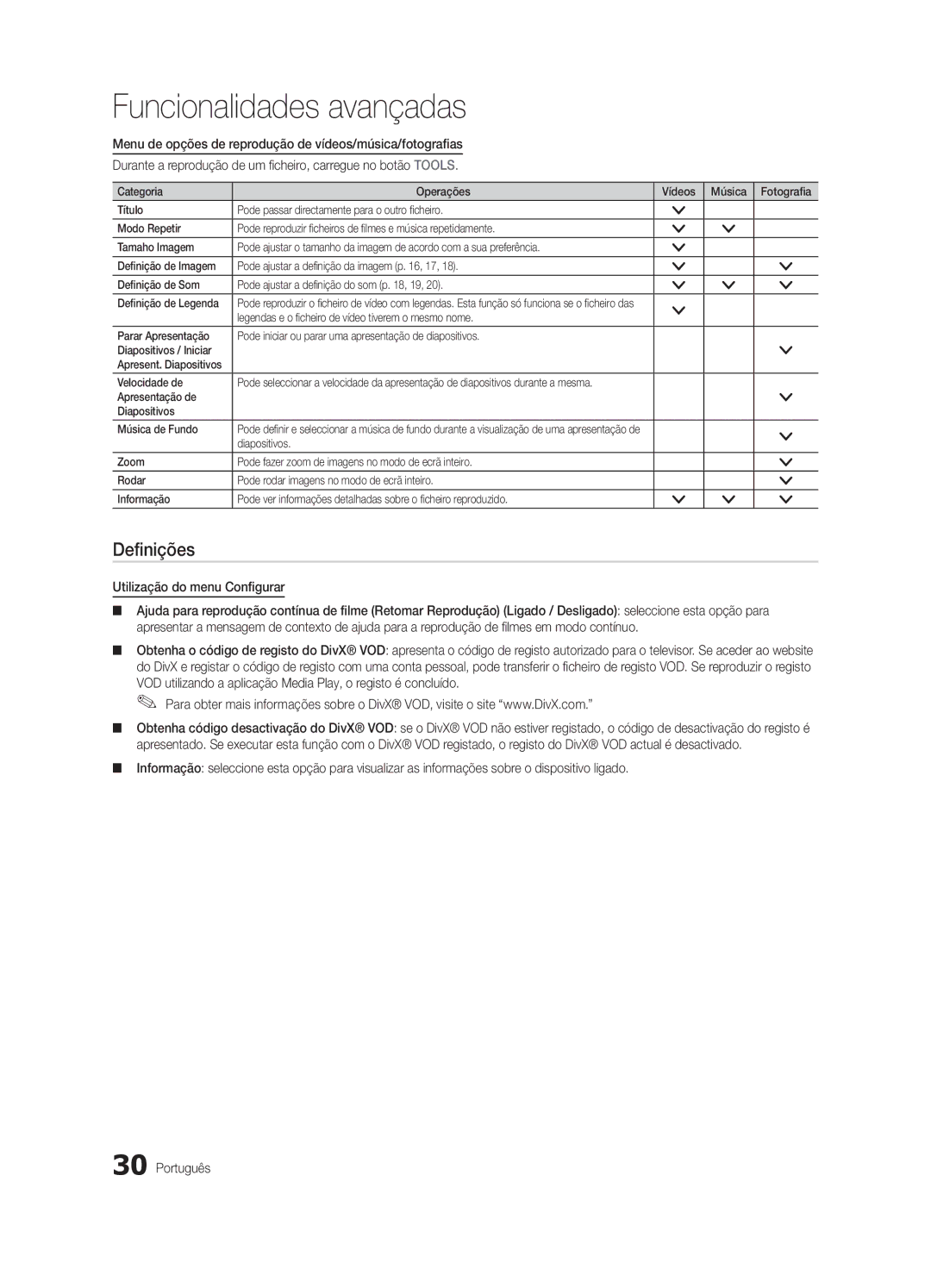 Samsung UE32C4000PWXZG, UE32C4000PWXXH, UE32C4000PWXXN manual Definições, Utilização do menu Configurar, Velocidade de 