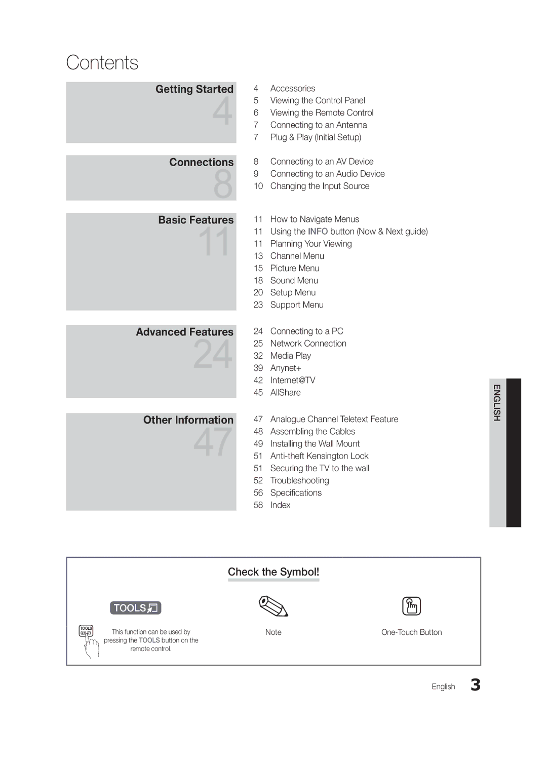 Samsung UE40C6530UWXXC, UE32C6500UWXXC, UE40C6500UWXXH, UE37C6530UWXXH, UE46C6540SWXXC, UE32C6530UWXXC, UE46C6510UWXXH Contents 