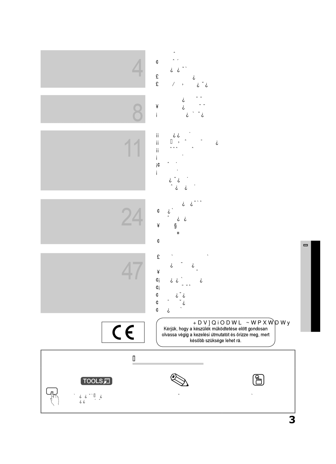 Samsung UE40C6500UWXXH, UE32C6500UWXXC manual Tartalom, Ellenőrizze a szimbólumot, Lopásgátló Kensington-zár, Megjegyzés 