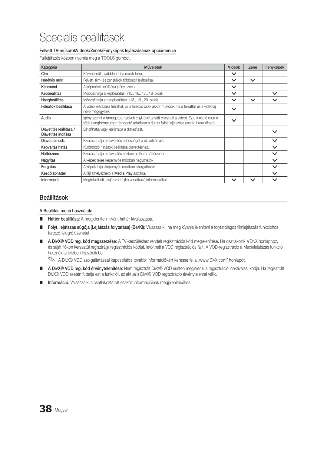 Samsung UE46C6510UWXXH, UE32C6500UWXXC, UE40C6500UWXXH, UE37C6530UWXXH, UE40C6530UWXXC Beállítások, Neve megegyezik Audio 