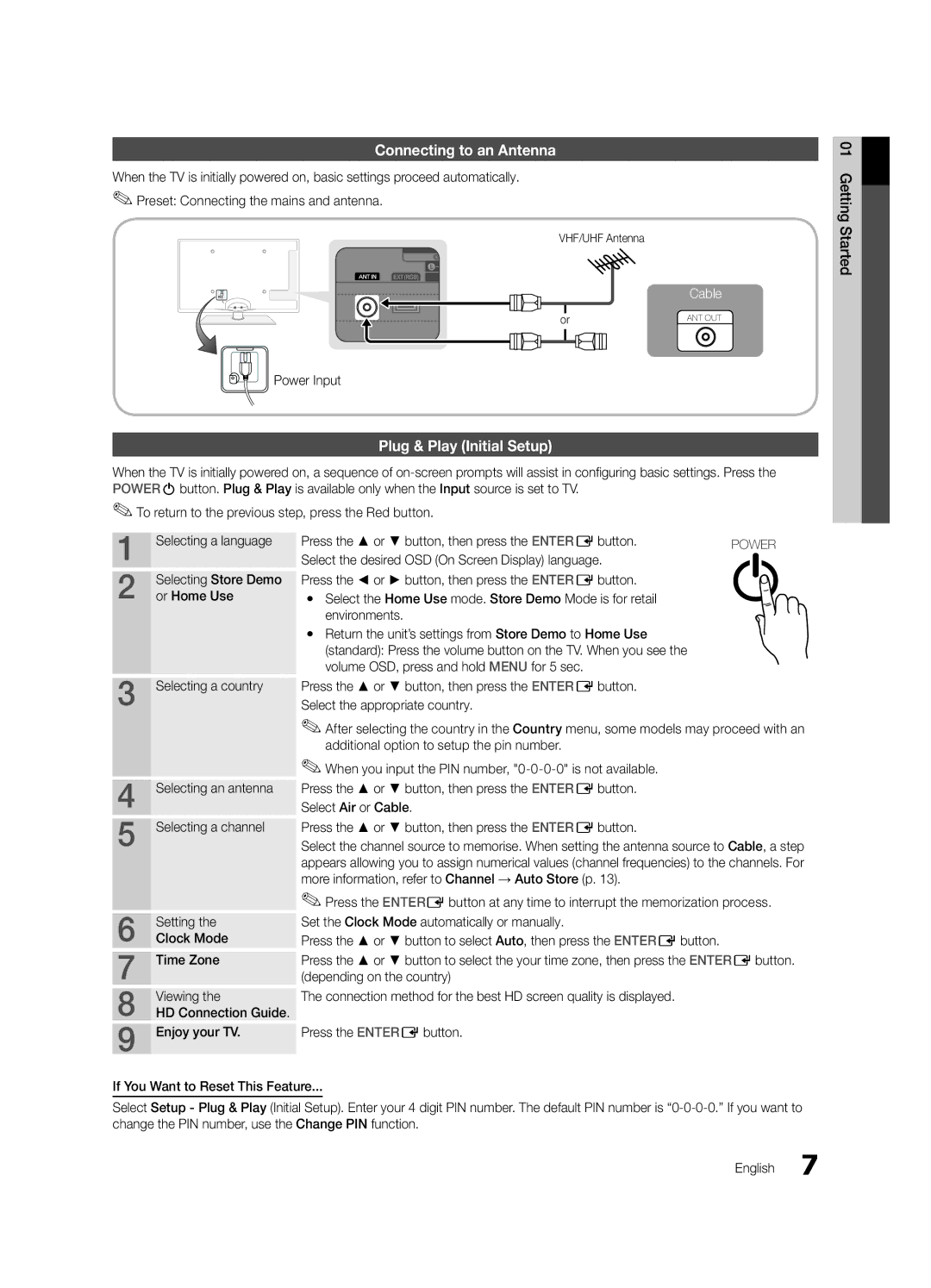 Samsung UE32C6600UWXXH, UE32C6820USXZG, UE32C6700USXZG, UE32C6000RWXZG, UE32C6730USXZG manual Connecting to an Antenna 