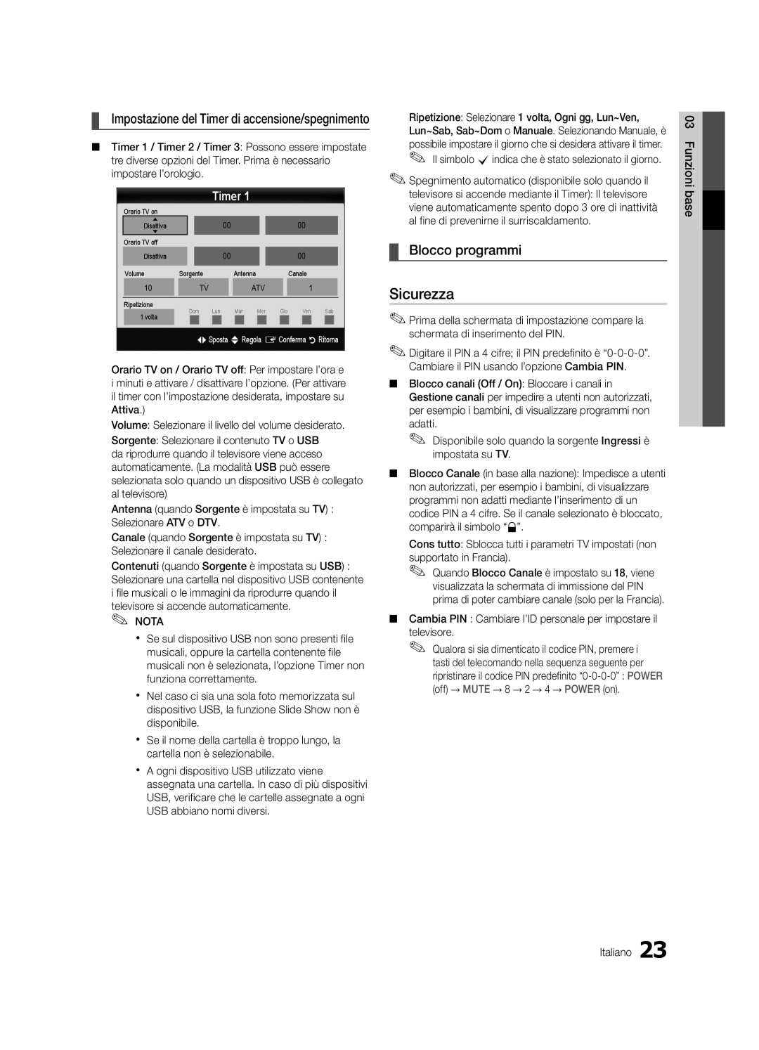 Samsung UE40C6880USXZG, UE32C6880USXZG Sicurezza, Blocco programmi, Il simbolo cindica che è stato selezionato il giorno 