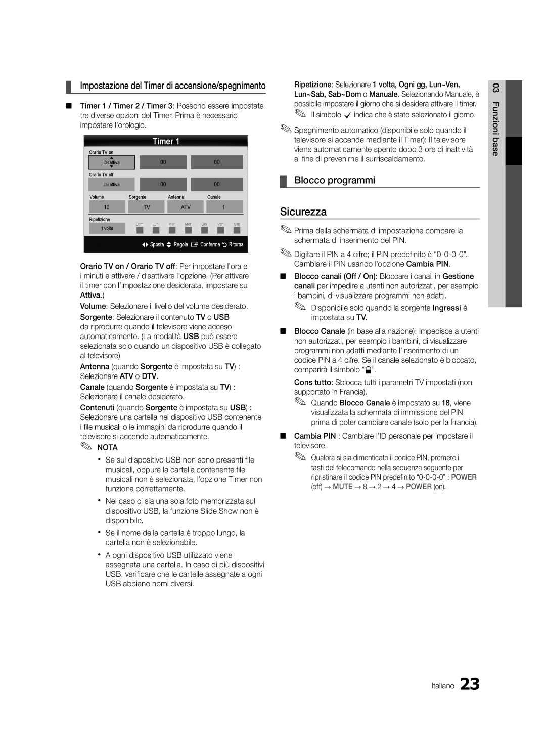 Samsung UE32C8780XSXZG, UE32C8700XSXXN Sicurezza, Blocco programmi, Il simbolo cindica che è stato selezionato il giorno 