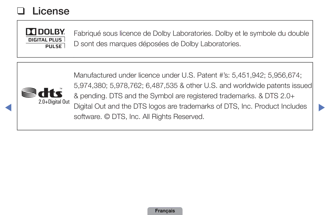 Samsung UE40D5000PWXXC, UE32D4000NWXZF, UE19D4000NWXZF, UE27D5010NWXXC, UE27D5000NWXZF, UE22D5000NHXXC, UE37D5000PWXZF License 