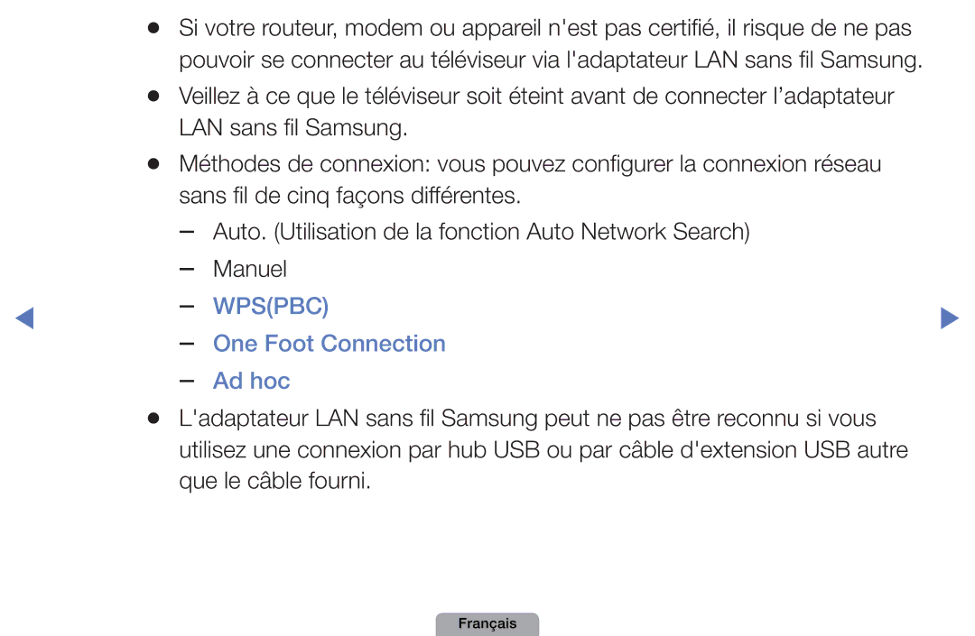 Samsung UE22D5000NWXXC, UE32D4000NWXZF, UE19D4000NWXZF, UE27D5010NWXXC, UE27D5000NWXZF manual One Foot Connection, Ad hoc 