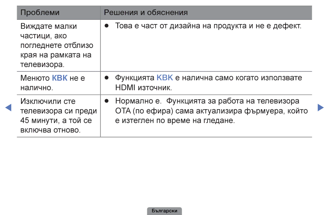 Samsung UE22D5003BWXBT, UE32D4003BWXBT, UE26D4003BWXBT, UE40D5003BWXBT manual OTA по ефира сама актуализира фърмуера, който 