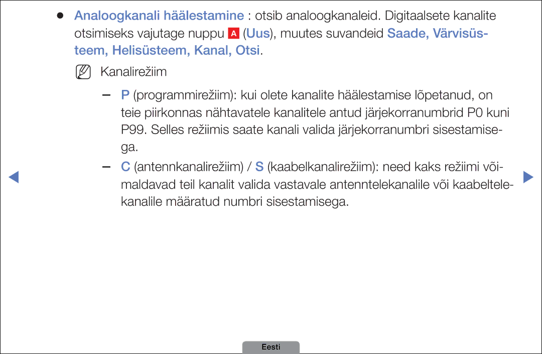 Samsung UE26D4003BWXBT, UE32D4003BWXBT, UE40D5003BWXBT manual Kanalile määratud numbri sisestamisega 