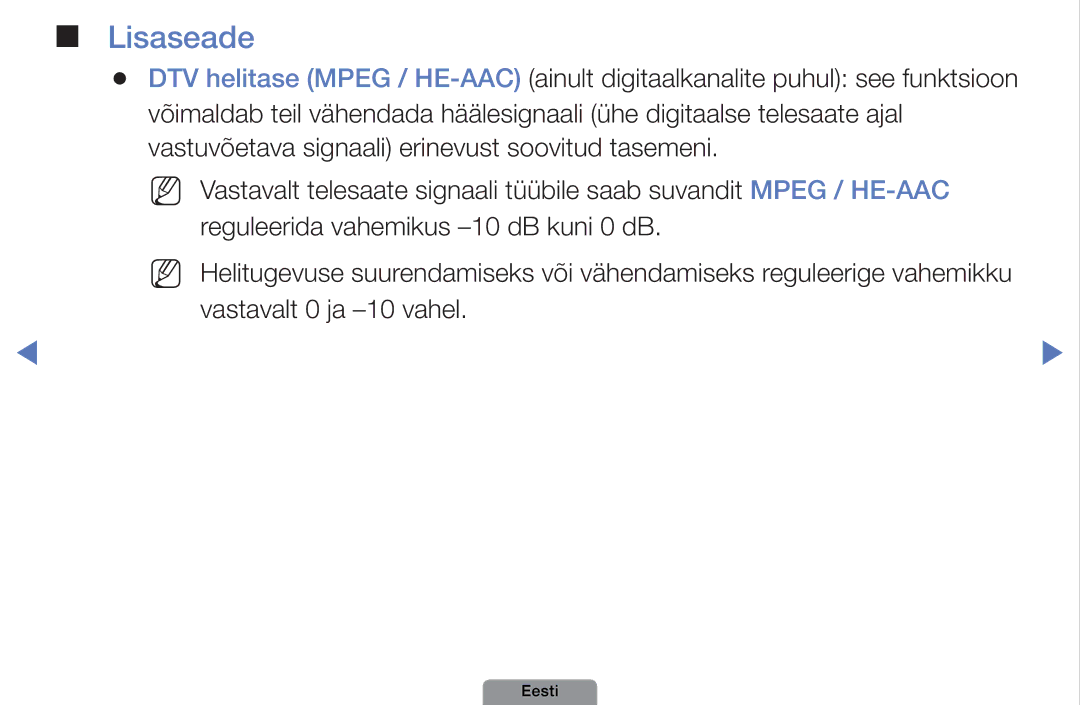 Samsung UE32D4003BWXBT, UE26D4003BWXBT, UE40D5003BWXBT manual Lisaseade 